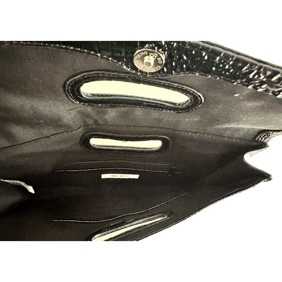 Nine West Envelope Style Clutch Y2K Black Croc Texture Bag Card Pockets 12"x7" - Picture 4 of 7